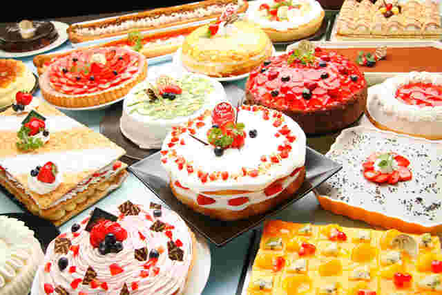 スイーツパラダイスの沢山のケーキ
