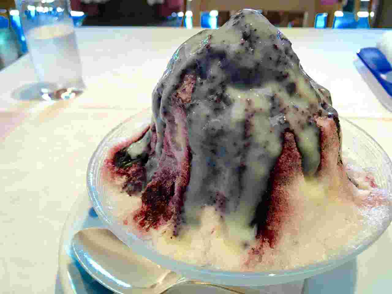 タオル美術館のブルーベリーかき氷