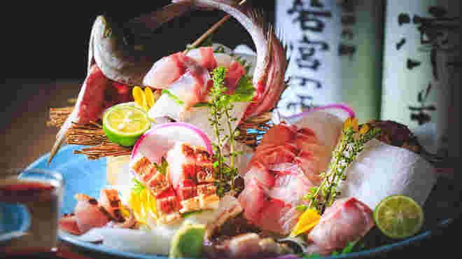 圧巻の刺身盛り合わせ