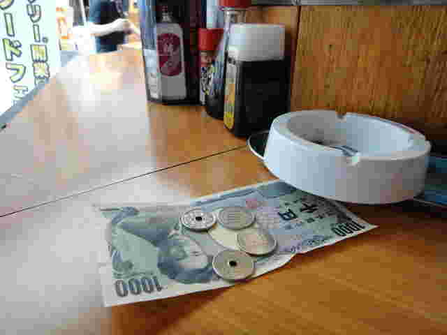 テーブルの上に置かれたお金