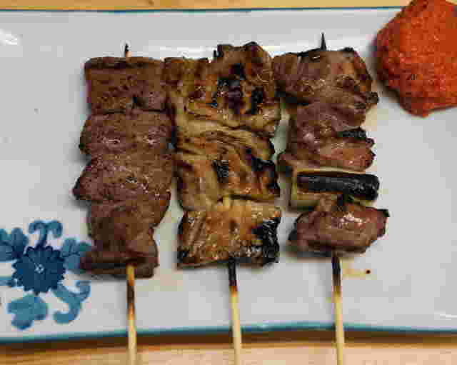 水道橋もつ焼き「でん」の盛り合わせ