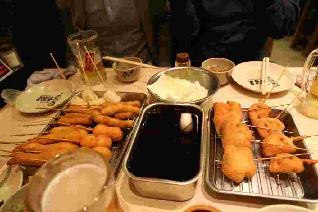 串カツだるまrクア大阪店の注文例