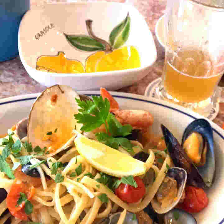 松島イタリアン トトの山盛り魚介のペスカトーレ