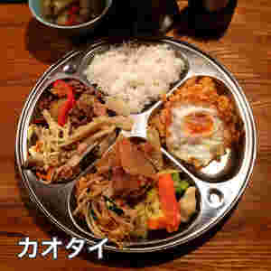 プレートに盛られたタイ料理の画像