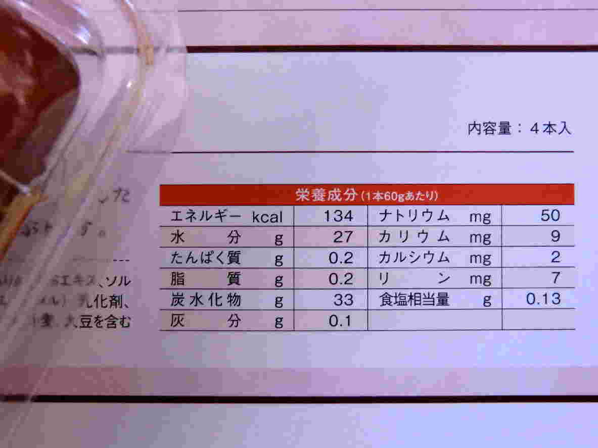 みたらし団子の成分表