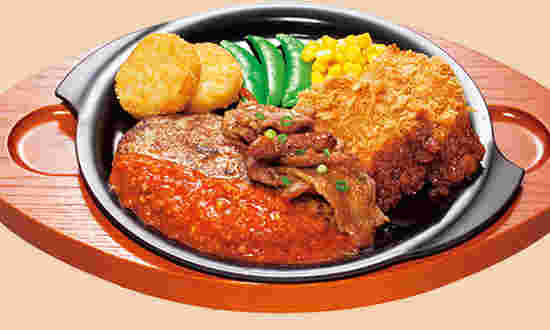 肉盛りワイルドプレートのハンバーグ