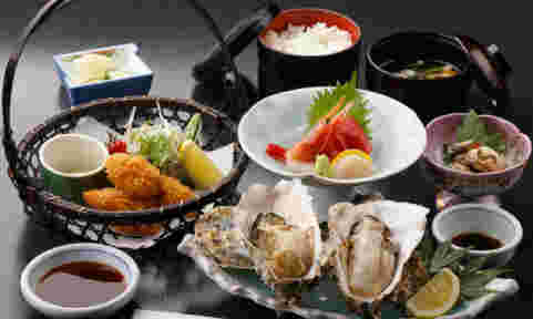 洗心庵の牡蠣定食