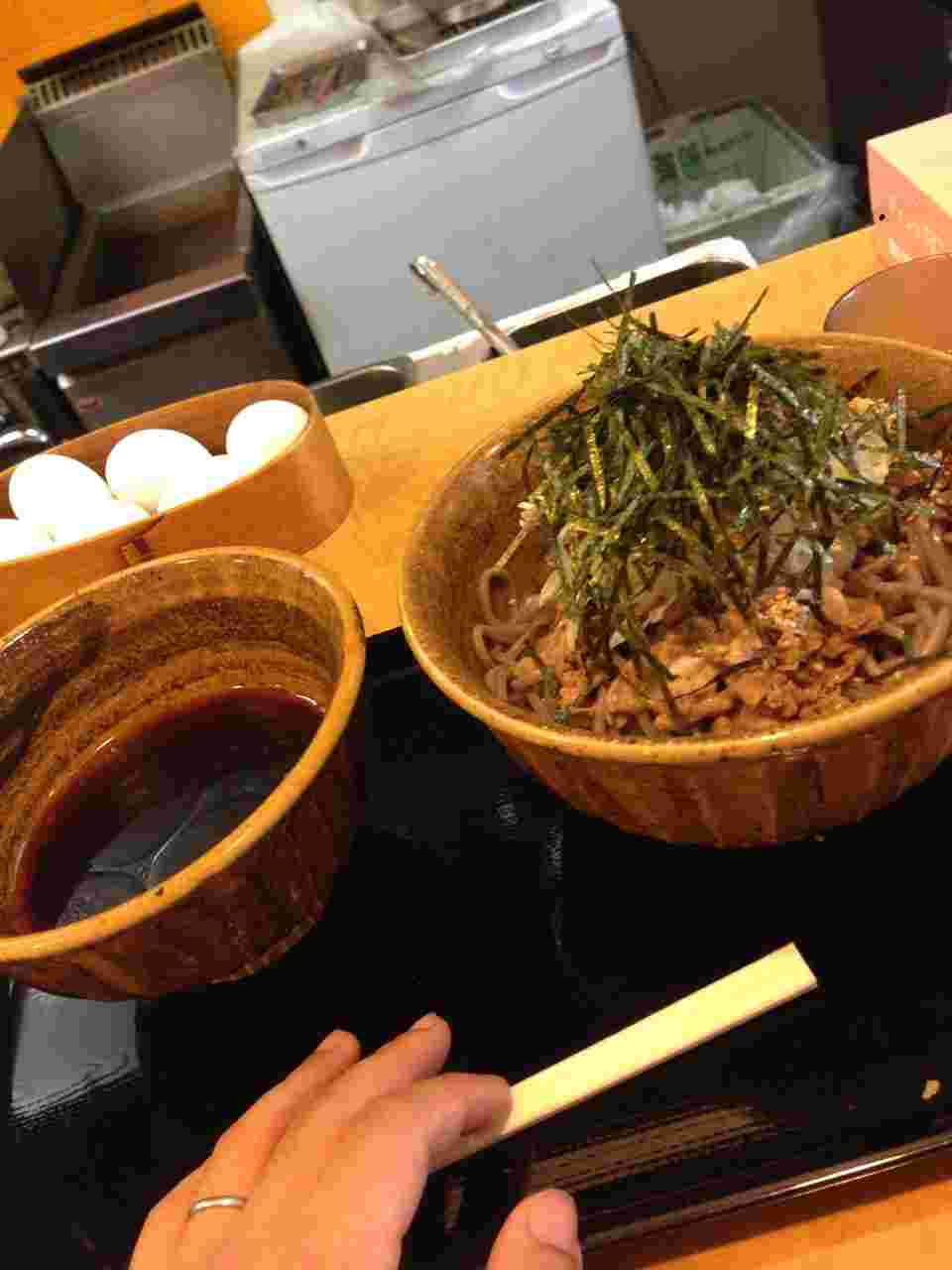 看板メニューの肉そば