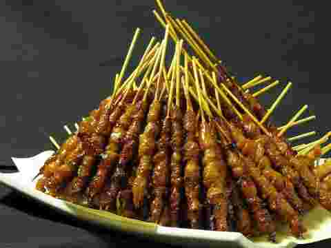 焼き鳥皮タレ串