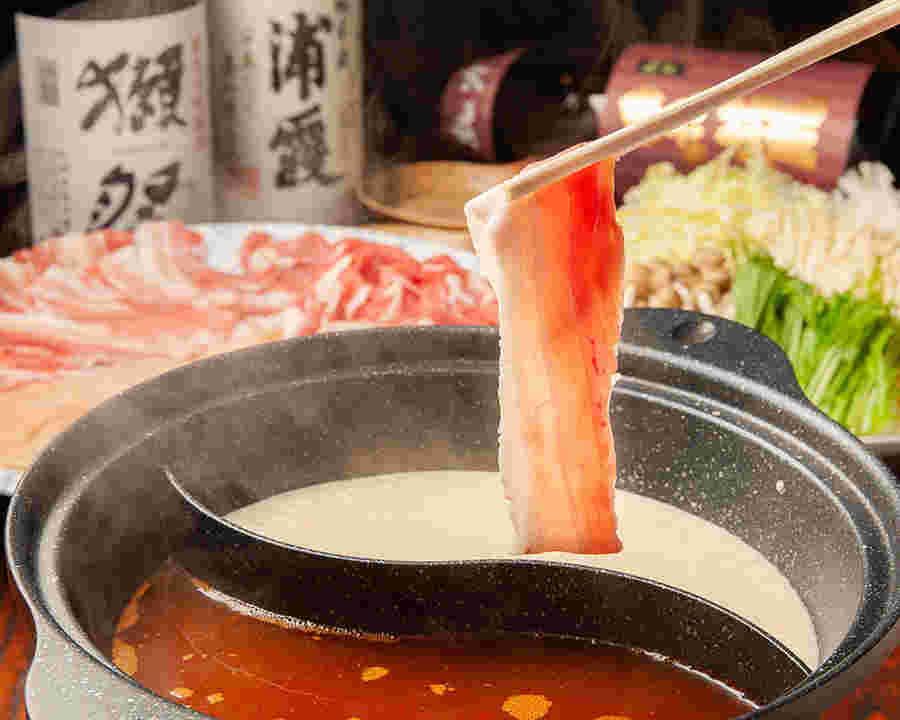 豚バラ肉と鶏肉のしゃぶしゃぶ