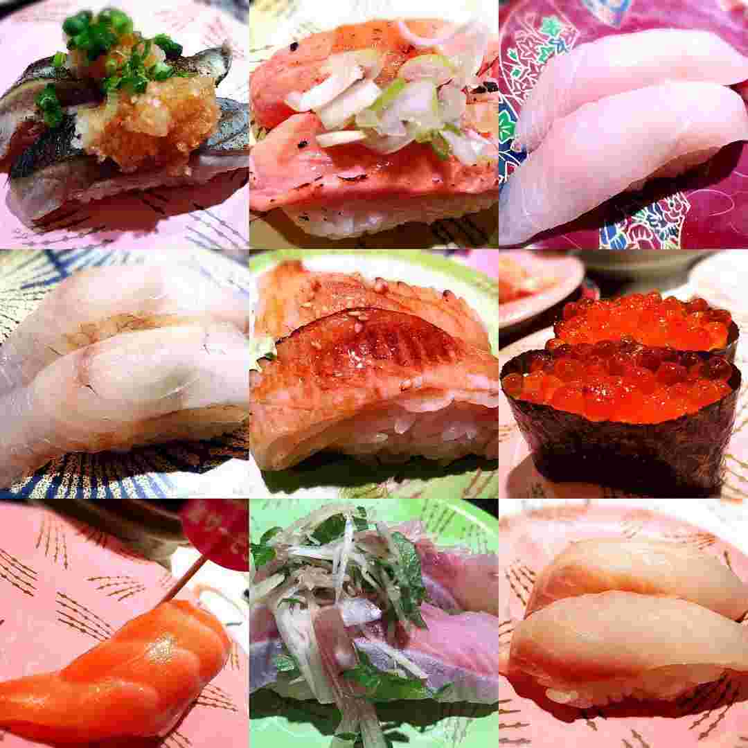 色々な寿司ネタが並んでいる