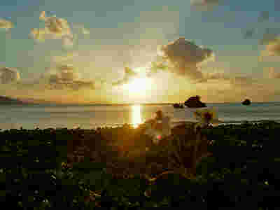 川平石崎の夕日