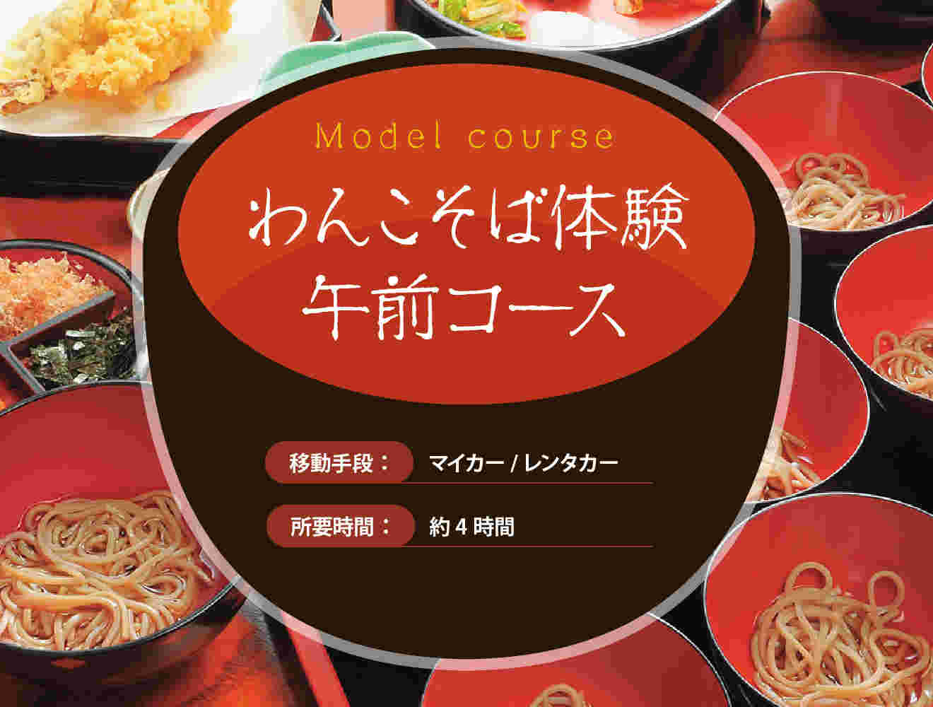 わんこそばの体験コースの案内