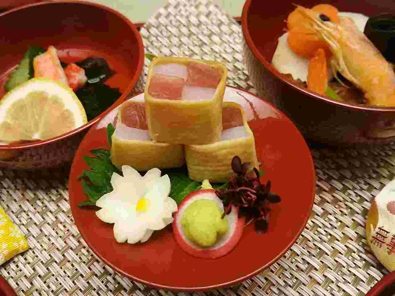 丁寧に盛りつけされたお食い初め膳