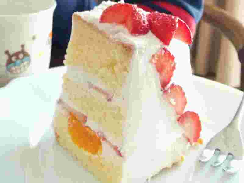 取り分けたシフォンケーキ