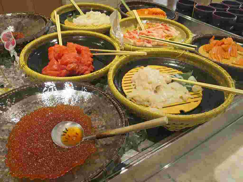 函館国際ホテルの朝食の海鮮バイキング