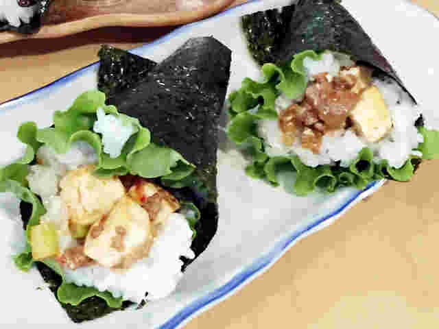 マーボー豆腐手巻き寿司