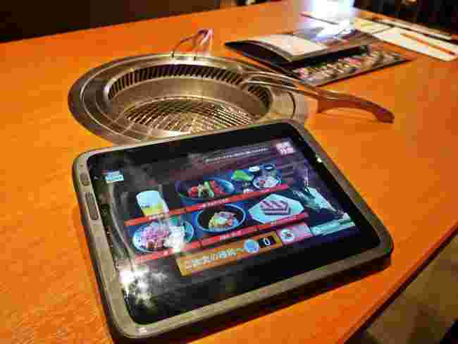 焼肉特急のタッチパネル