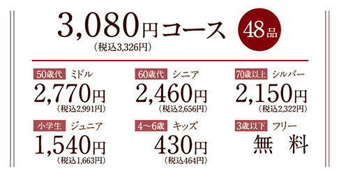 ワンカルビ48品料金表