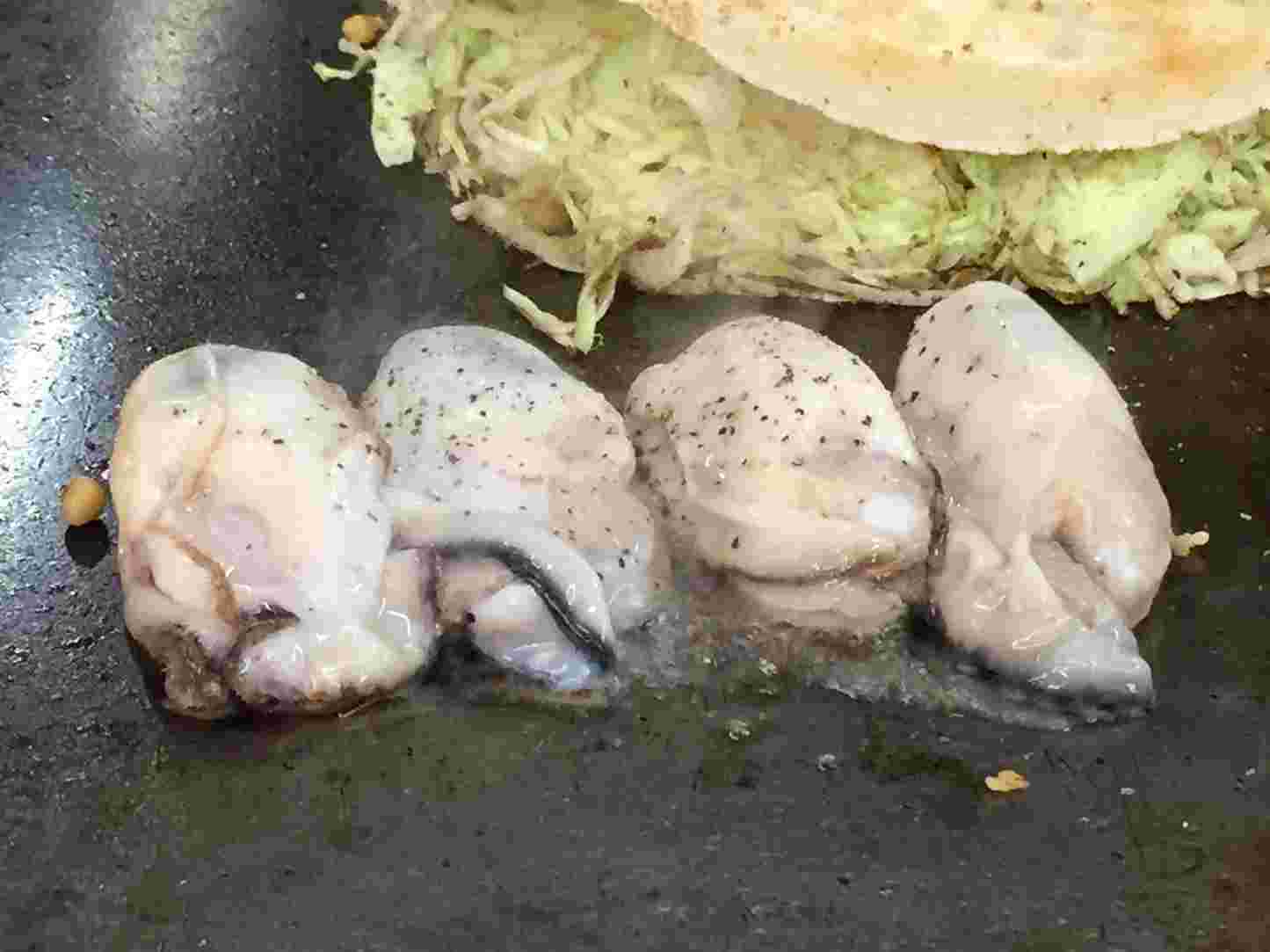 牡蠣の鉄板焼き