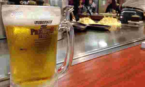 お好み焼きとビール