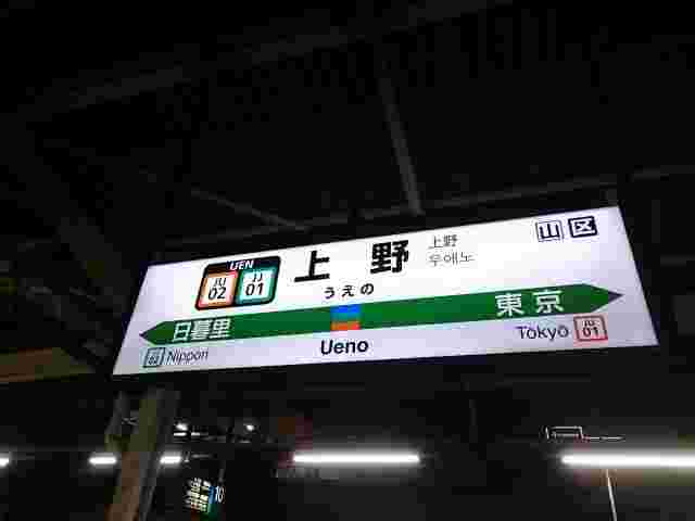 上野の駅看板