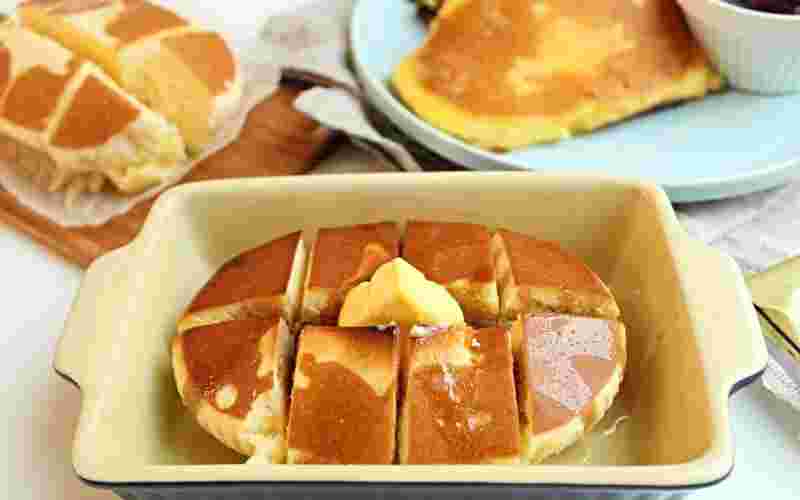 焼いた北海道チーズ蒸しケーキ