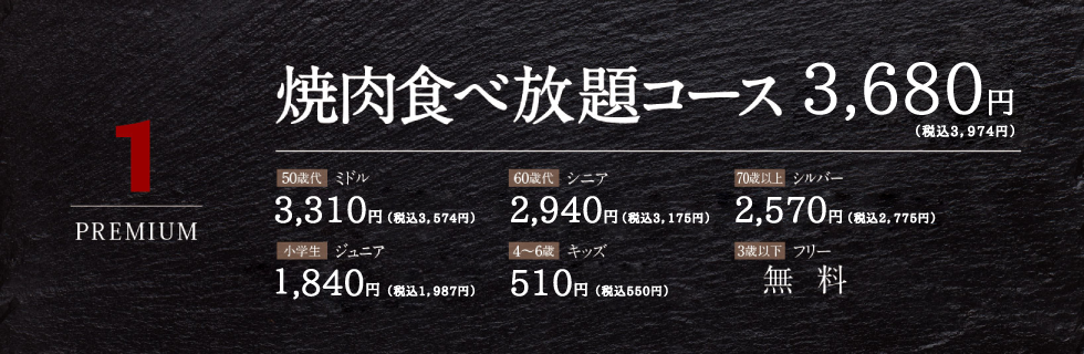 ワンカルビプレミアム料金表