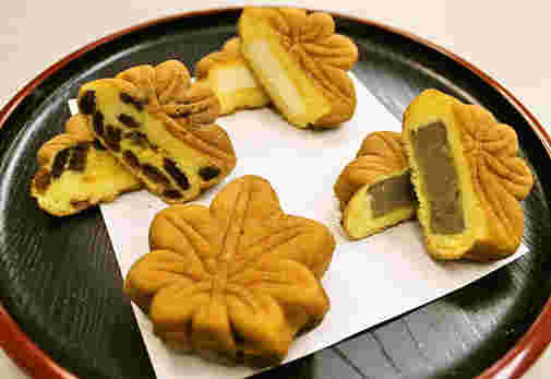 色々な種類のもみじ饅頭