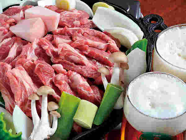 大雪地ビール館のジンギスカンの肉