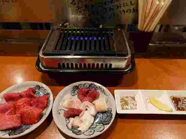 おおにしの焼きコンロとお肉