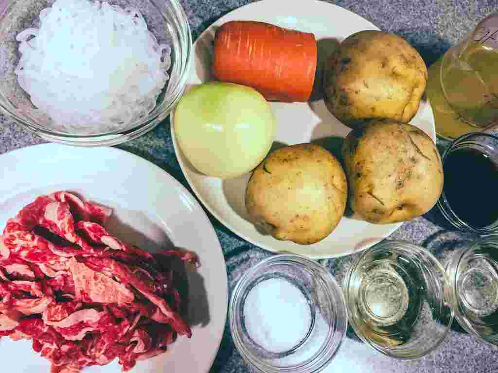 肉じゃがの材料