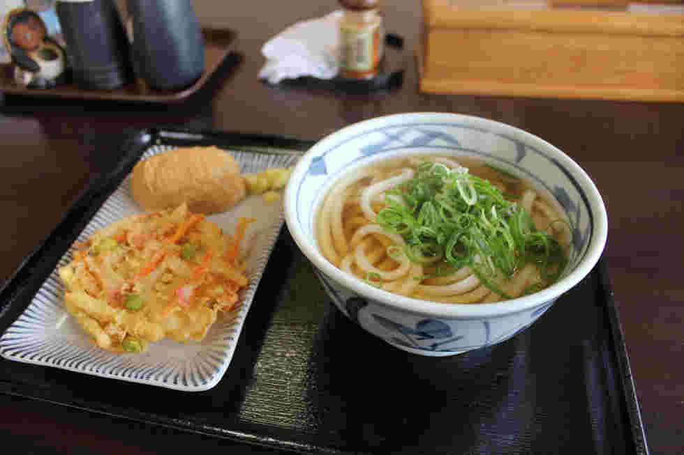 たぬき屋のうどんと天ぷら