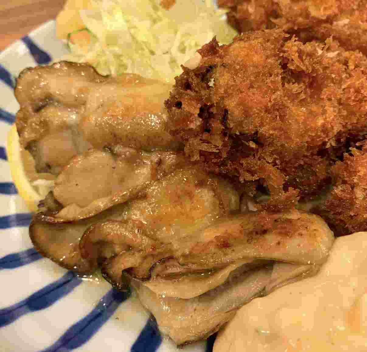 牡蠣のソテーとフライ