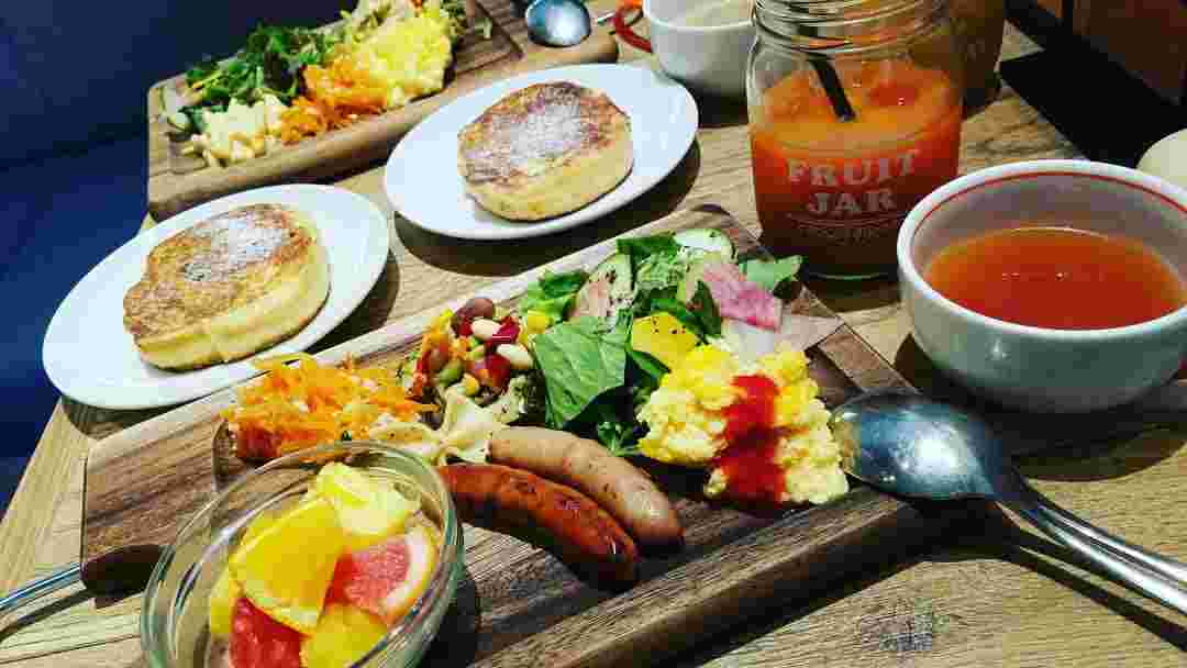 ihana cafeのモーニングビュッフェのようす
