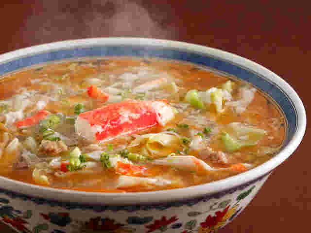 けやき人気メニューのたらば蟹拉麺