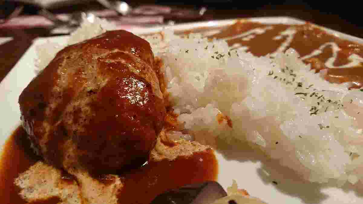 カリーライスとハンバーグ