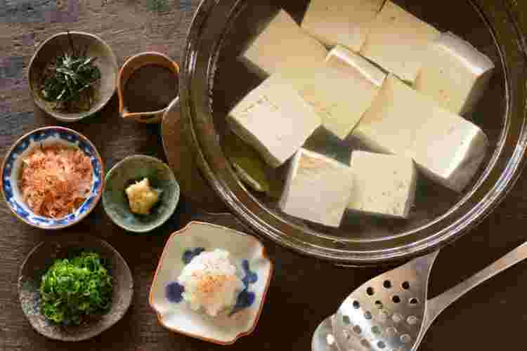 湯豆腐と薬味