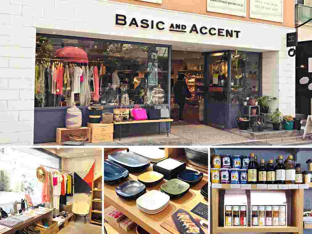 BASIC AND ACCENT店内と外観