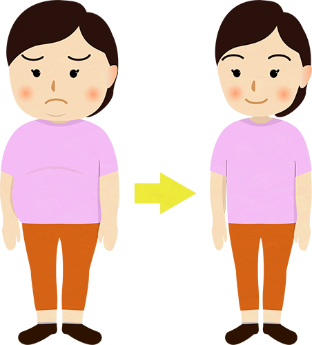 ダイエットに成功したビフォーアフターのイラスト