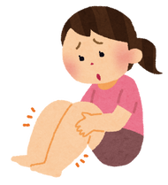 むくみに悩む女性のイラスト