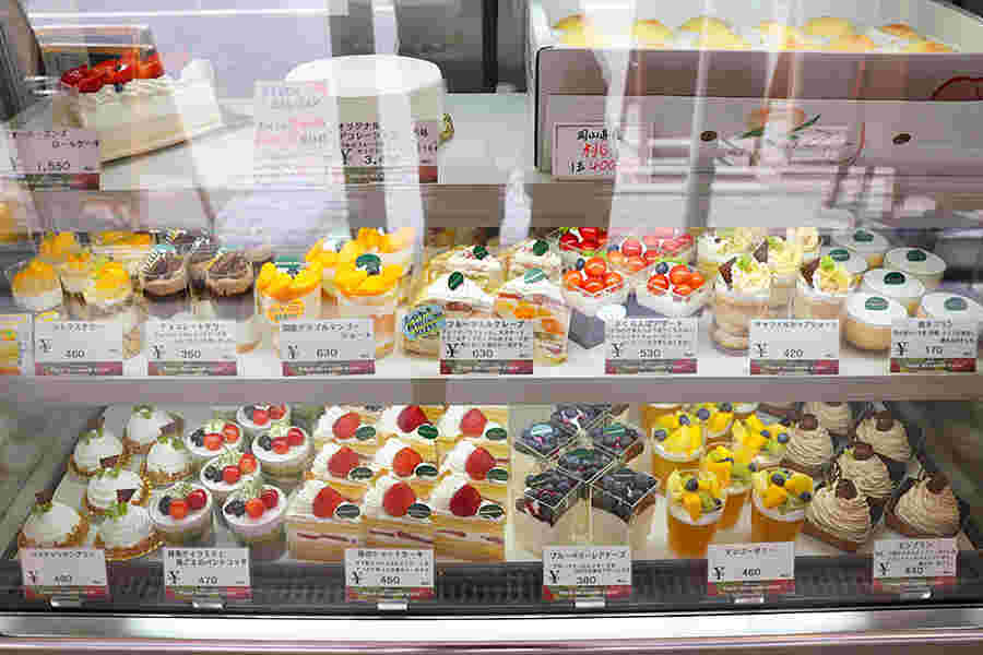 ケーキのショーケース