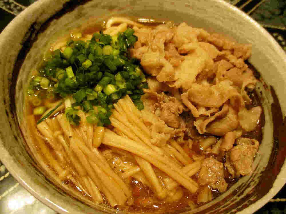 エノキ入り肉うどん