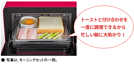 朝食をトースター一つで調理