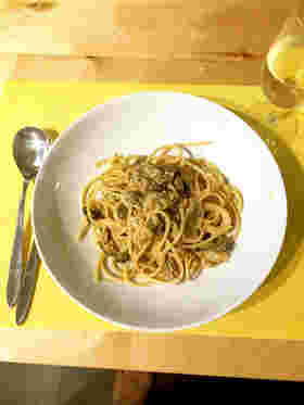 アミガサタケのクリームパスタ