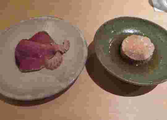 あん肝とカツオの刺身