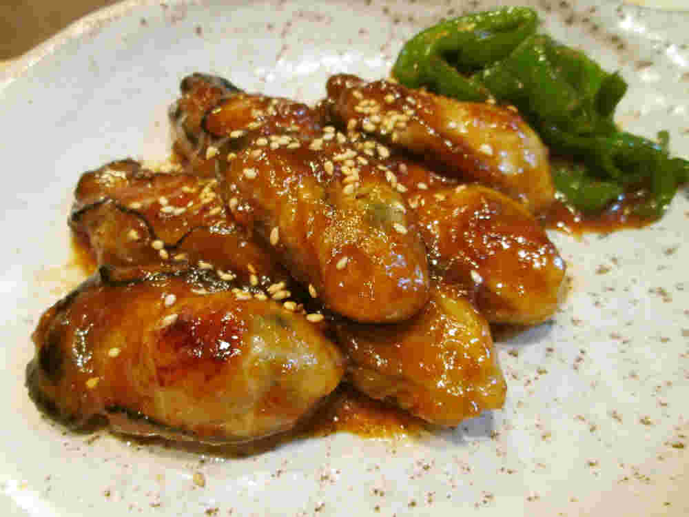 牡蠣の味噌磯辺焼き