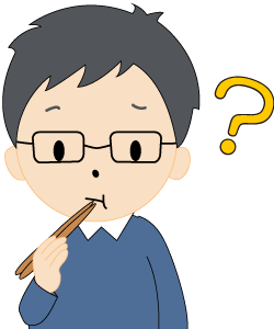 味覚障害を感じるメガネの男性のイラスト