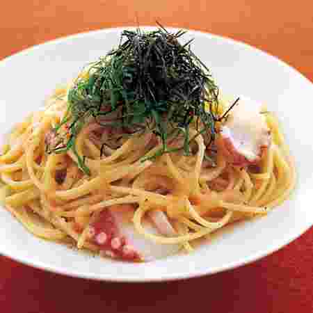 イイダコとたらこのパスタ