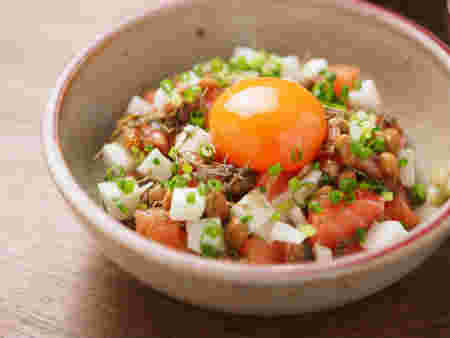 サーモン納豆のレシピ